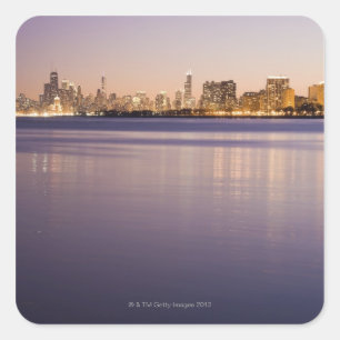 Verenigde Staten, Illinois, Chicago, City skyline Vierkante Sticker