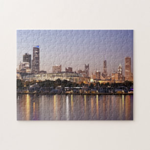 Verenigde Staten, Illinois, Chicago skyline bij sc Legpuzzel