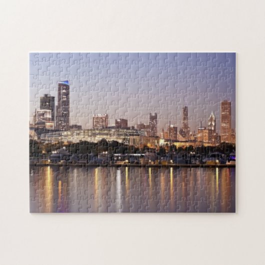 Verenigde Staten, Illinois, Chicago skyline bij sc Legpuzzel (Horizontaal)