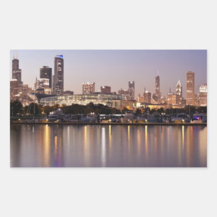 Verenigde Staten, Illinois, Chicago skyline bij sc Rechthoekige Sticker