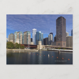 Verenigde Staten, Illinois, Chicago skyline over d Briefkaart