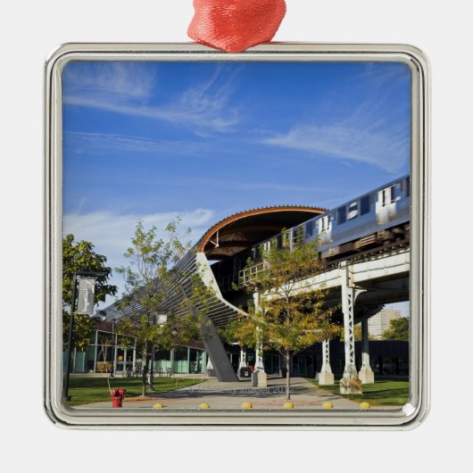 Verenigde Staten, Illinois, Chicago, Train pass Il Metalen Ornament (Voorkant)