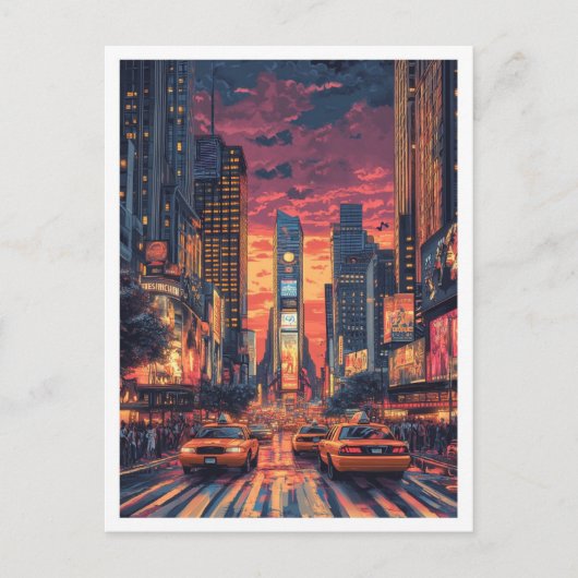 Verenigde Staten  Illustratie Reizen Briefkaart (Voorkant)