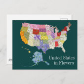 Verenigde Staten in bloemen Briefkaart (Voorkant / Achterkant)