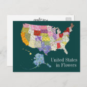 Verenigde Staten in Bloemen - het Achterste Briefk Briefkaart (Voorkant / Achterkant)