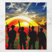 Verenigde Staten in Honor Wijn Etiket (Enkel label)