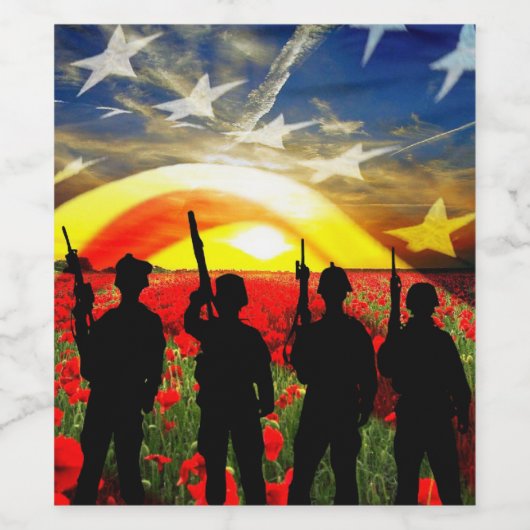 Verenigde Staten in Honor Wijn Etiket (Enkel label)