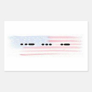 Verenigde Staten in Morse Code met de Teller van d Rechthoekige Sticker