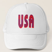 Verenigde Staten in Vet Rood Wit en Blauw Trucker Pet (Voorkant)