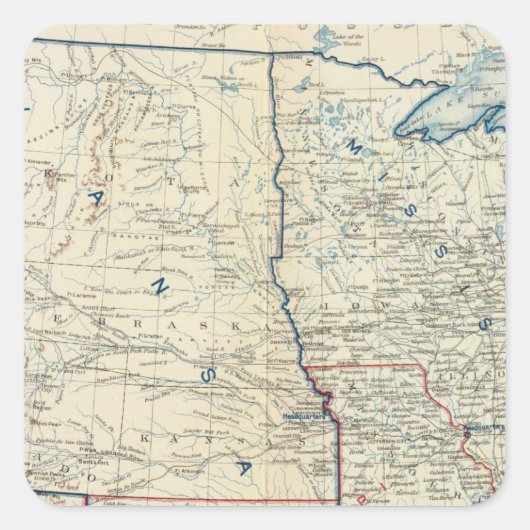 Verenigde Staten juni 1862 Vierkante Sticker (Voorkant)
