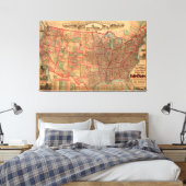 Verenigde Staten-kaart (1883) Canvas Afdruk (Insitu (Slaapkamer))