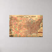 Verenigde Staten-kaart (1883) Canvas Afdruk (Voorkant)