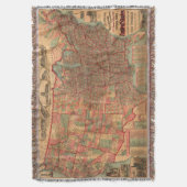  Verenigde Staten-kaart (1883) Deken (Voorkant Verticaal)