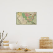 Verenigde Staten, kaart 2 Poster (Keuken)
