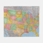 Verenigde Staten, kaart 3 Fleece Deken (Voorkant (Horizontaal))