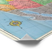 Verenigde Staten, kaart 3 Poster (Hoek)