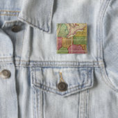 Verenigde Staten, kaart 4 Vierkante Button 5,1 Cm (In situ)