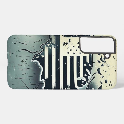 Verenigde Staten Kaart American Flag Telefoonhoes Samsung Galaxy Hoesje (Achterkant horizontaal)