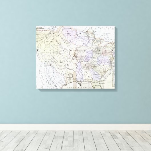 VERENIGDE STATEN KAART, c1812 Canvas Afdruk (Insitu (Houten vloer))