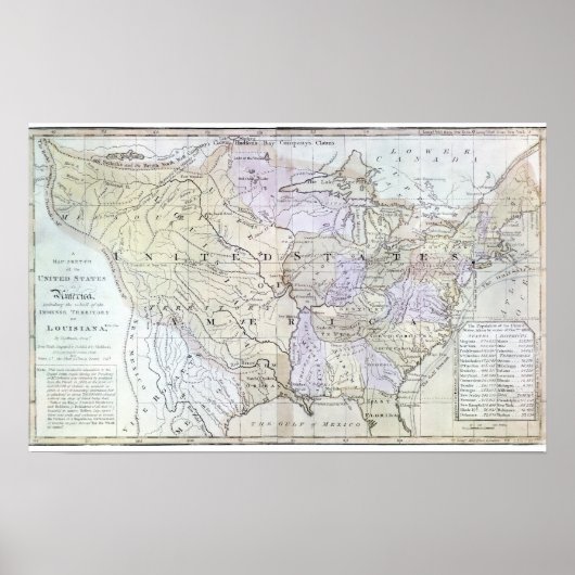 VERENIGDE STATEN KAART, c1812 Poster (Voorkant)