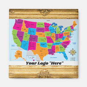 Verenigde Staten Kaart Design Magnet