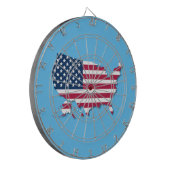 Verenigde Staten Kaart en vlag Rood Wit en Blauw Dartbord (Voorkant Links)