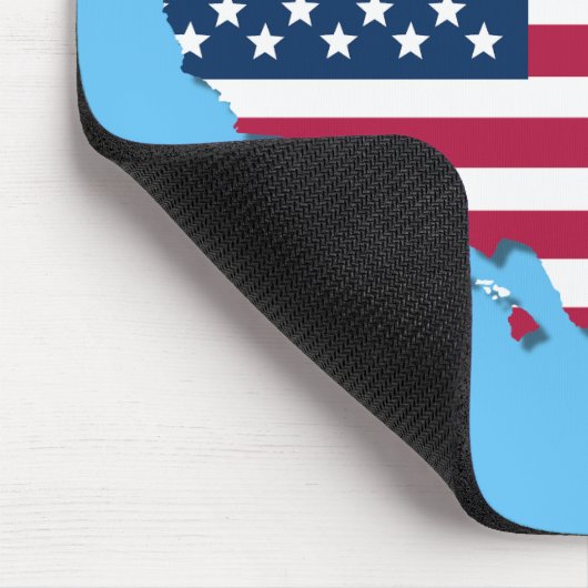 Verenigde Staten Kaart en vlag Rood Wit en Blauw Muismat (Hoek)