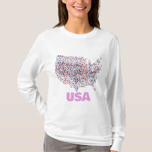 Verenigde Staten Kaart gevormd door Sterren T-shirt