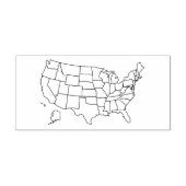 Verenigde Staten kaart met contouren van staten Zelfinktende Stempel (Design)