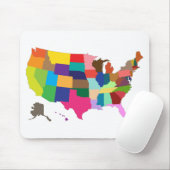 Verenigde Staten-Kaart-MultiColored Muismat (Met muis)