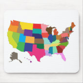 Verenigde Staten-Kaart-MultiColored Muismat (Voorkant)