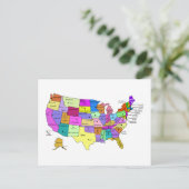 Verenigde Staten Kaart namen en hoofdsteden (Staand voorkant)