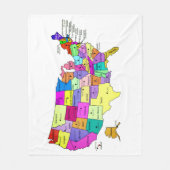 Verenigde Staten Kaart namen en hoofdsteden Fleece Deken (Voorkant)