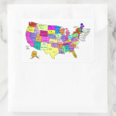 Verenigde Staten Kaart namen en hoofdsteden Rechthoekige Sticker (Tas)