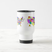 Verenigde Staten Kaart namen en hoofdsteden Reisbeker (Center)