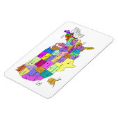 Verenigde Staten Kaart staatsnamen en hoofdsteden Magneet (Linkerzijde)