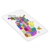 Verenigde Staten Kaart staatsnamen en hoofdsteden Magneet (Rechterzijde)