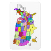 Verenigde Staten Kaart staatsnamen en hoofdsteden Magneet (Verticaal)