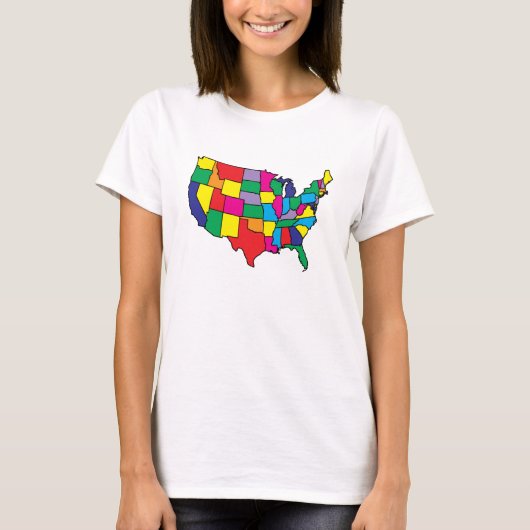Verenigde Staten-kaart T-Shirt (Voorkant)