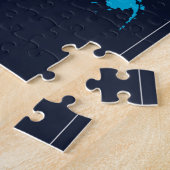Verenigde Staten Kaart Teal Minimaal Design Legpuzzel (Zijkant)