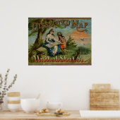 Verenigde Staten Kaart, Vintage Poster (Keuken)