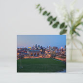 Verenigde Staten - Kansas - City Skyline As Night  Briefkaart (Staand voorkant)
