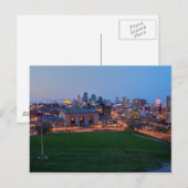 Verenigde Staten - Kansas - City Skyline As Night  Briefkaart (Voorkant / Achterkant)