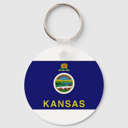 Verenigde Staten Kansas Flag Sleutelhanger (Voorkant)