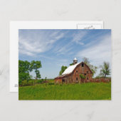 Verenigde Staten, Kansas. Oude Rode Barn Briefkaart (Voorkant / Achterkant)
