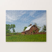 Verenigde Staten, Kansas. Oude Rode Barn Legpuzzel (Horizontaal)