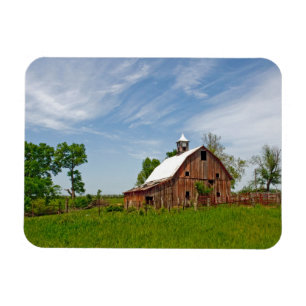 Verenigde Staten, Kansas. Oude Rode Barn Magneet
