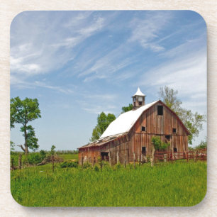 Verenigde Staten, Kansas. Oude Rode Barn Onderzetter