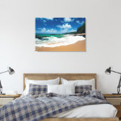 Verenigde Staten, Kauai, Hawaii. Een vrouw rolt de Canvas Afdruk (Insitu (Slaapkamer))