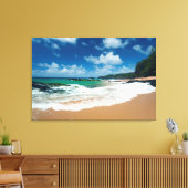 Verenigde Staten, Kauai, Hawaii. Een vrouw rolt de Canvas Afdruk (Insitu (Woonkamer))